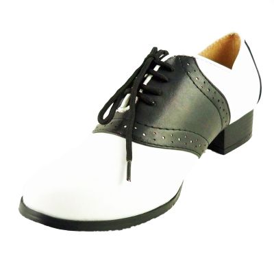Ellie Shoes Women's 105 Saddle Oxford, Black/White, 6 M US