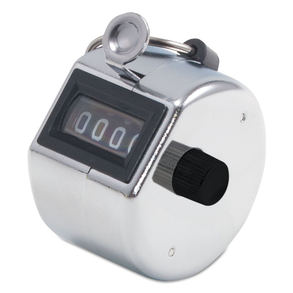 BATES 9841000 Tally I Hand Model Tally Counter, Registers 0-9999, Chrome