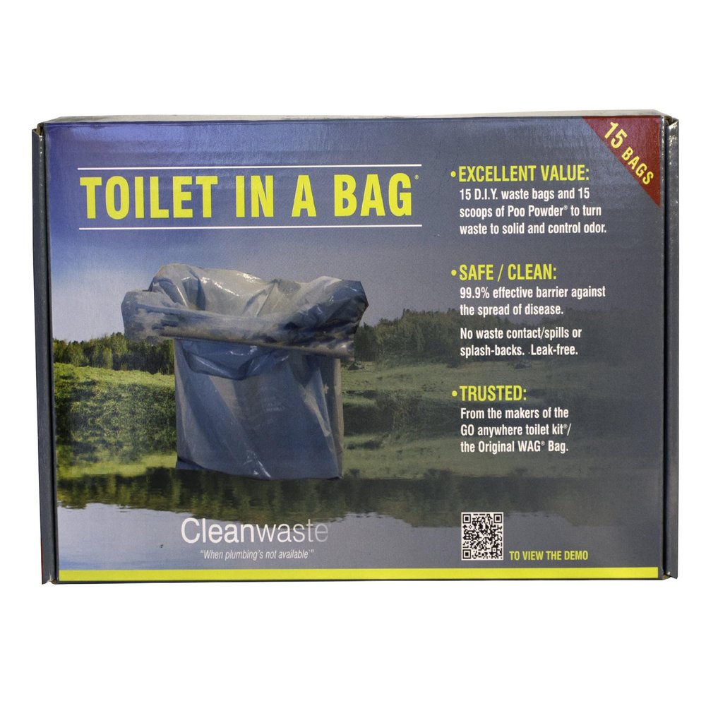 Cleanwaste Toilet in a Bag - DIY Kit, 15 Pack, Camping & Travel