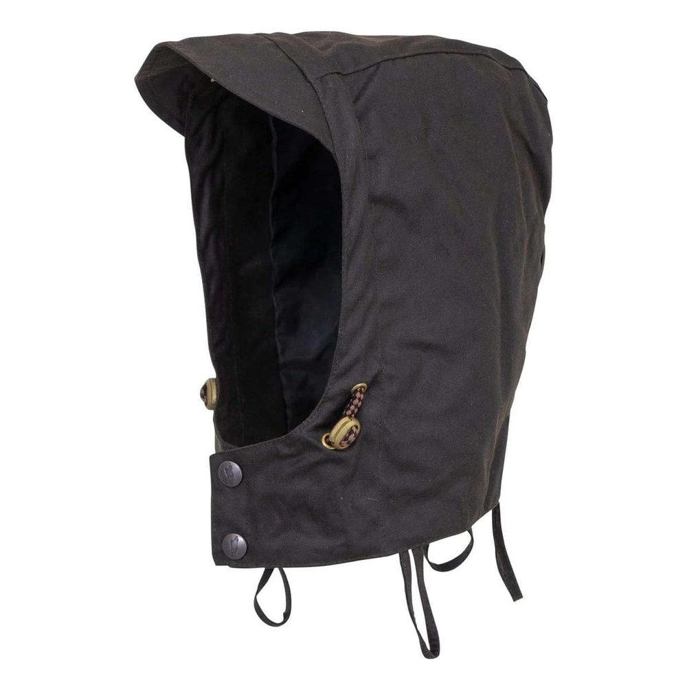 OUTBACK TRADING Oilskin Unisex Waterproof Western Hood, Brown, Large