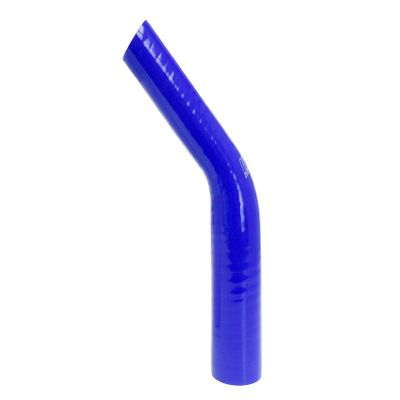 HPS HTSER45-100-138-BLUE Silicone High Temperature 4-ply Reinforced 45 degree Elbow Reducer Coupler Hose, 75 PSI Maximum Pressure, 4" Leg Length on each side, 1" > 1-3/8" ID, Blue