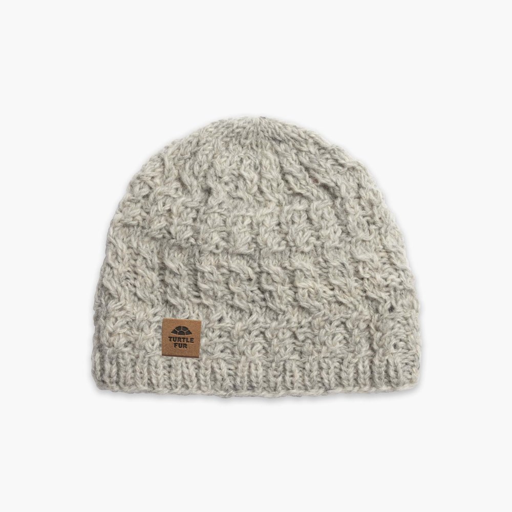 Turtle Fur Nepal Women's Mika Hand Knit Wool Beanie, Smoke Heather