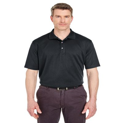 8405P UltraClub Adult Sport Polo With Pocket , Black , 4X-Large