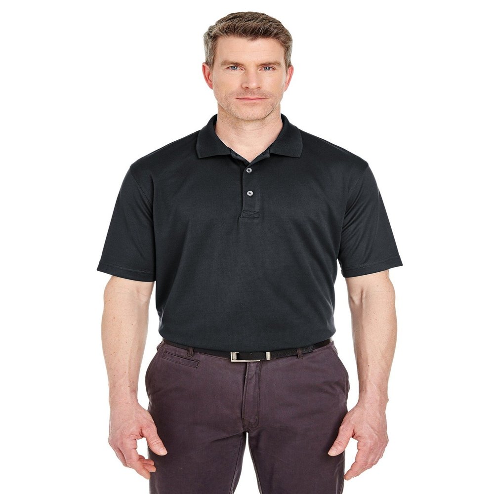 8405P UltraClub Adult Sport Polo With Pocket , Black , 4X-Large
