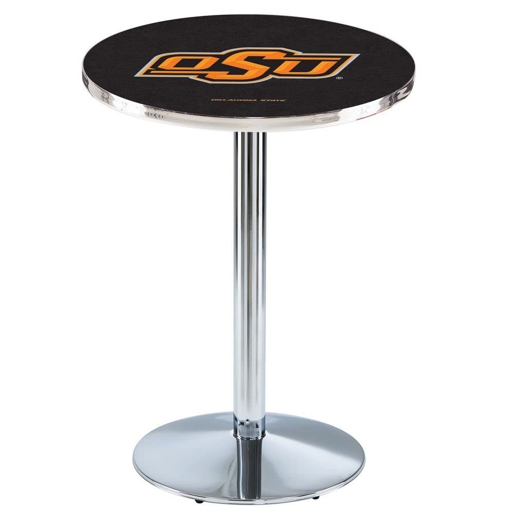 Holland Bar Stool Co. L214-36" Chrome Oklahoma State Pub Table