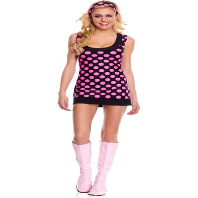 2 PC. Ladies Sexy Gogo Dress - Medium/Large - Polka Dot