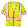 Kishigo Unisex High Visibility Reflective 6 Pocket Contrast Mesh Vest 1242, Zipper Closure, Polyester, ANSI 107 Type R / Class 3, Construction, Roadwork, Utility, Warehouse, Outdoor (Lime, 2X) view 1