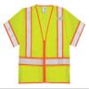 Kishigo Unisex High Visibility Reflective 6 Pocket Contrast Mesh Vest 1242, Zipper Closure, Polyester, ANSI 107 Type R / Class 3, Construction, Roadwork, Utility, Warehouse, Outdoor (Lime, 2X) view 2
