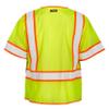 Kishigo Unisex High Visibility Reflective 6 Pocket Contrast Mesh Vest 1242, Zipper Closure, Polyester, ANSI 107 Type R / Class 3, Construction, Roadwork, Utility, Warehouse, Outdoor (Lime, 2X) view 4