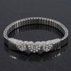 Avalaya Silver Plated Diamante 'Heart' Flex Tennis Bracelet - 20cm Length view 2