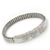 Avalaya Silver Plated Diamante 'Heart' Flex Tennis Bracelet - 20cm Length view 3