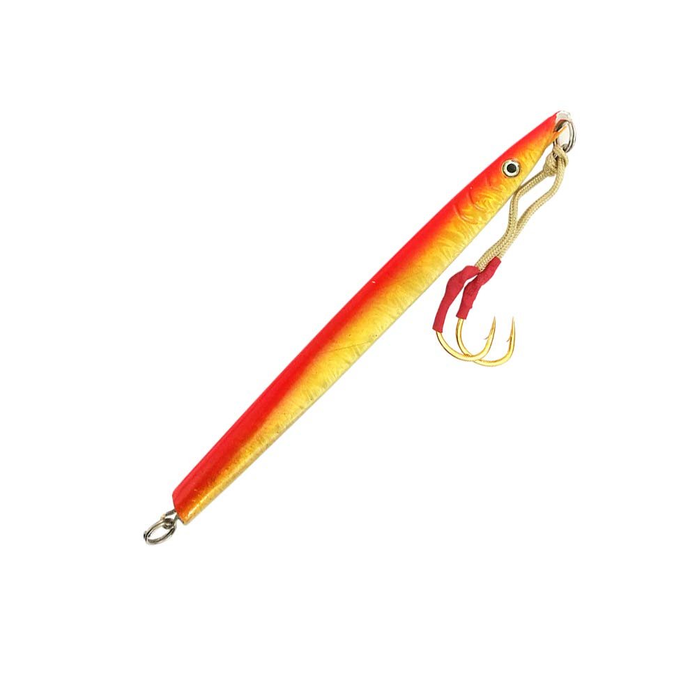 Knife Jigs 7 oz, Model LF40, 10 Pcs Orange for Saltwater Vertical Jigging, Streamlined Design with High-Visibility Finish, Ideal for Tuna, Amberjack & Grouper