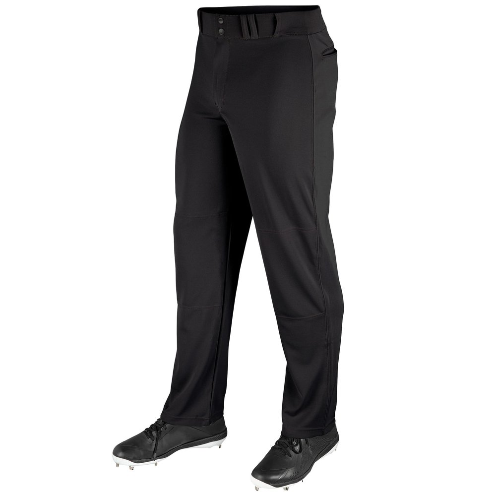 Champro Men's Standard MVP OB Open Bottom Loose-Fit Baseball Pants, Black, Large