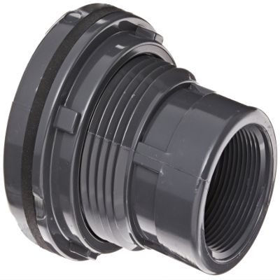 Spears 8171 Series PVC Bulkhead Tank Adapter, Schedule 80, Gray, 3" Socket x NPT Female