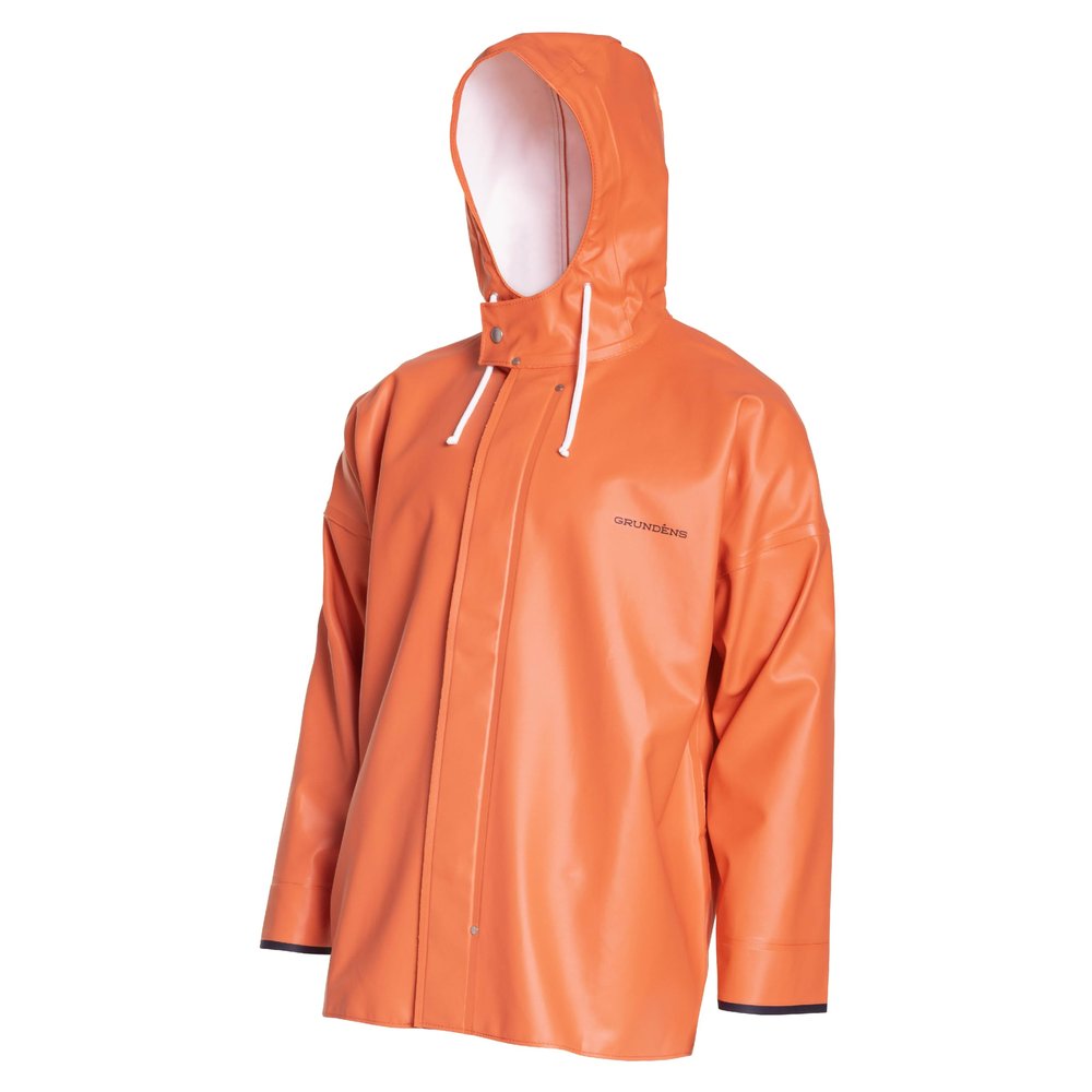 Grundns Men's Brigg 40 Commercial Fishing Jacket - Heavy Duty Professional Waterproof Outerwear, Orange, 5X-Large