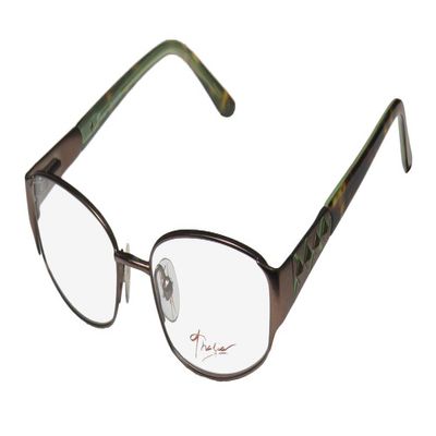 Thalia Diamante Womens/Ladies Designer Full-rim Flexible Hinges Stylish Color Combination Hip Eyeglasses/Glasses (50-16-130, Brown/Tortoise / Green)