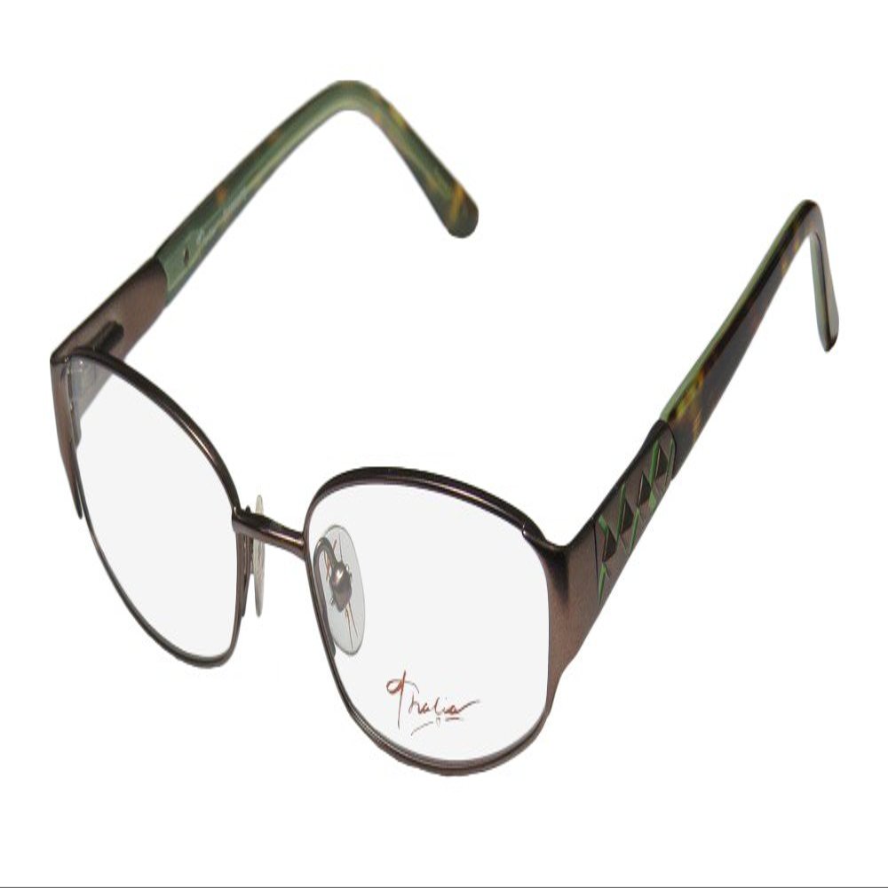 Thalia Diamante Womens/Ladies Designer Full-rim Flexible Hinges Stylish Color Combination Hip Eyeglasses/Glasses (50-16-130, Brown/Tortoise / Green)