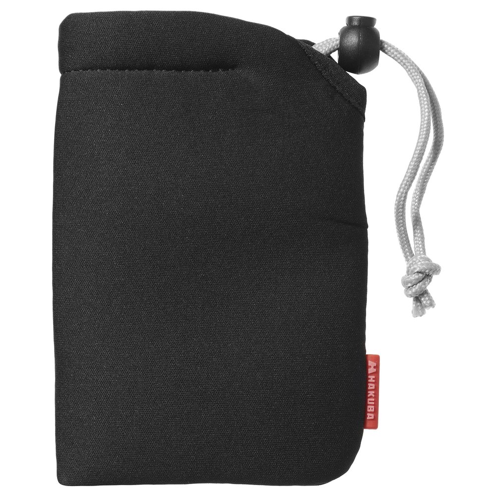 Hakuba KCS-37S Camera Pouch, Soft Cushion Pouch, Small, Black, Camera Case, Drawstring Gadget Case, Inner Pouch, Digital Camera