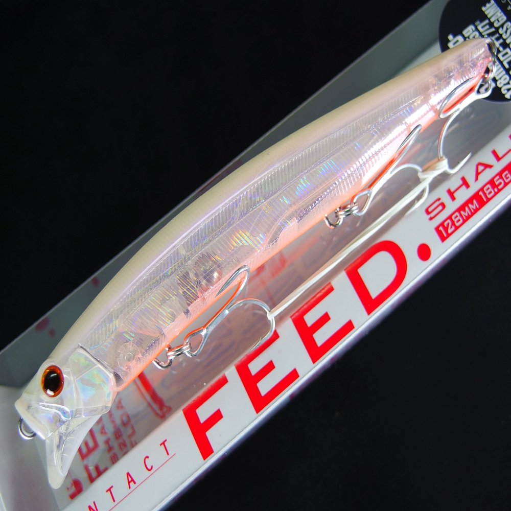 TackleHouse, Minnow, Contact, Feed, Shallow F 5.0 inches (128 mm), 0.7 oz (18.5 g), Clear HG Pearl Back Red Berry #05 128F Lure