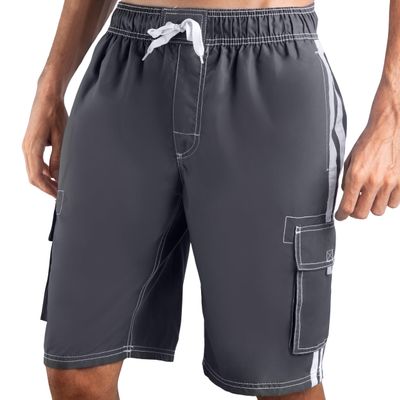 Kanu Surf Men's Barracuda Swim Trunks (Regular & Extended Sizes), Charcoal, 4X