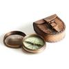 Wind & Weather Antiqued Brass Poem Compass with Leather Case view 1