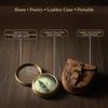 Wind & Weather Antiqued Brass Poem Compass with Leather Case view 3