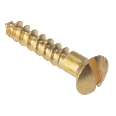 Forgefix RAH586BR Solid Brass Raised Head Slotted Wood Screw