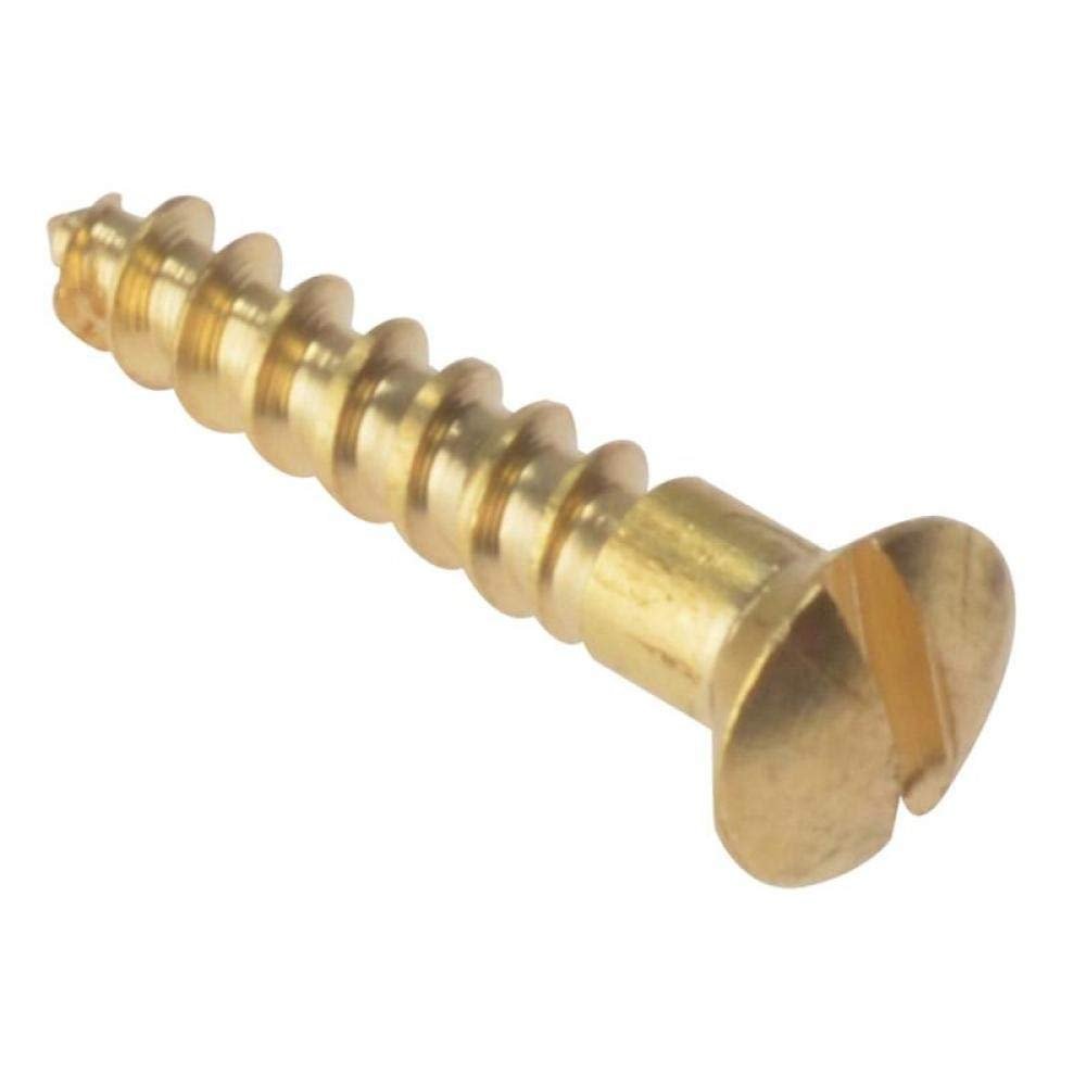 Forgefix RAH586BR Solid Brass Raised Head Slotted Wood Screw