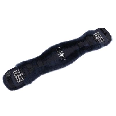 Werner Christ Horse Contour Girth Dressage Anthracite, Made of Real Sheepskin in Charcoal Black, Size 75cm