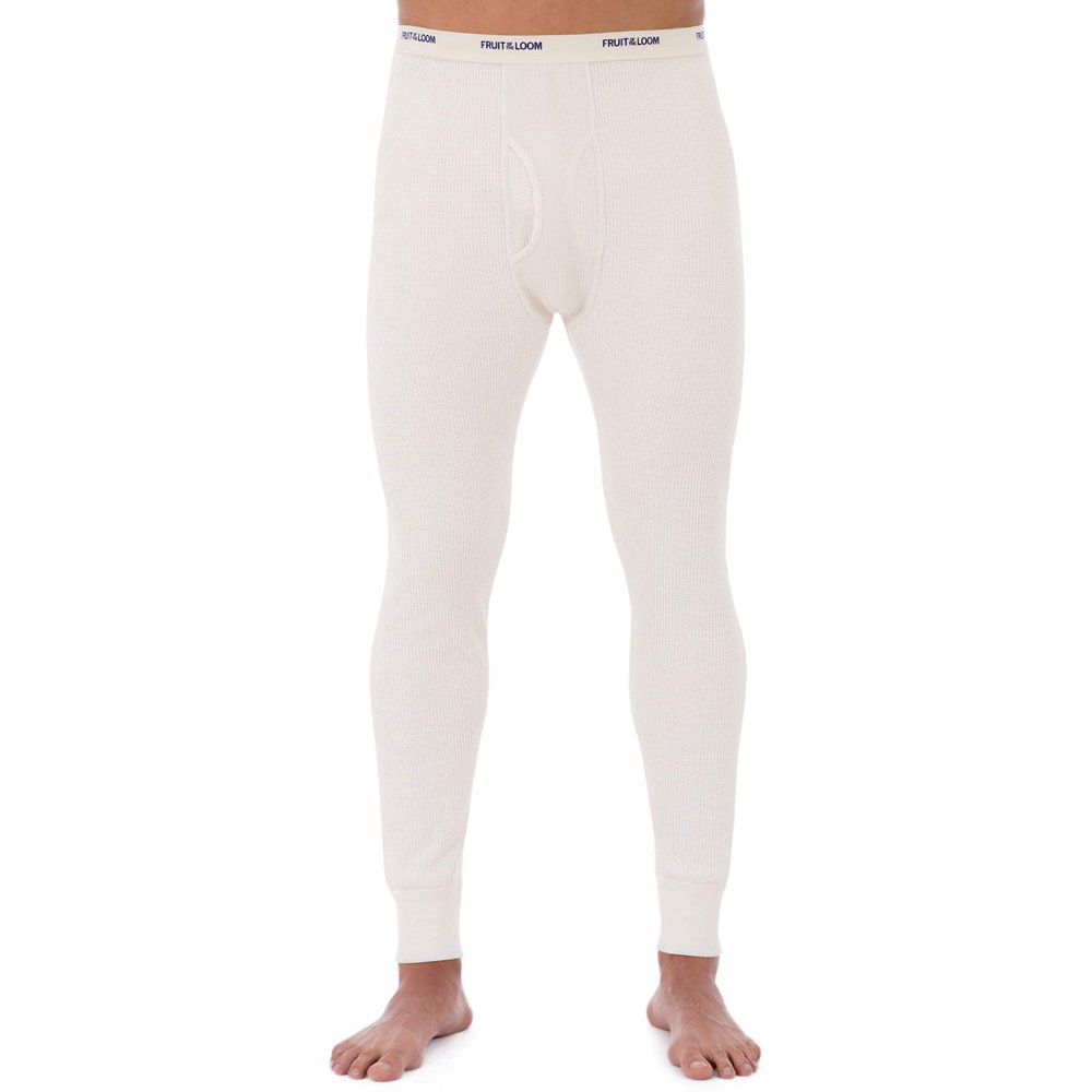 Fruit of the Loom Men's Classic Midweight Waffle Thermal Underwear Bottoms (1-Pack), Natural, XX-Large