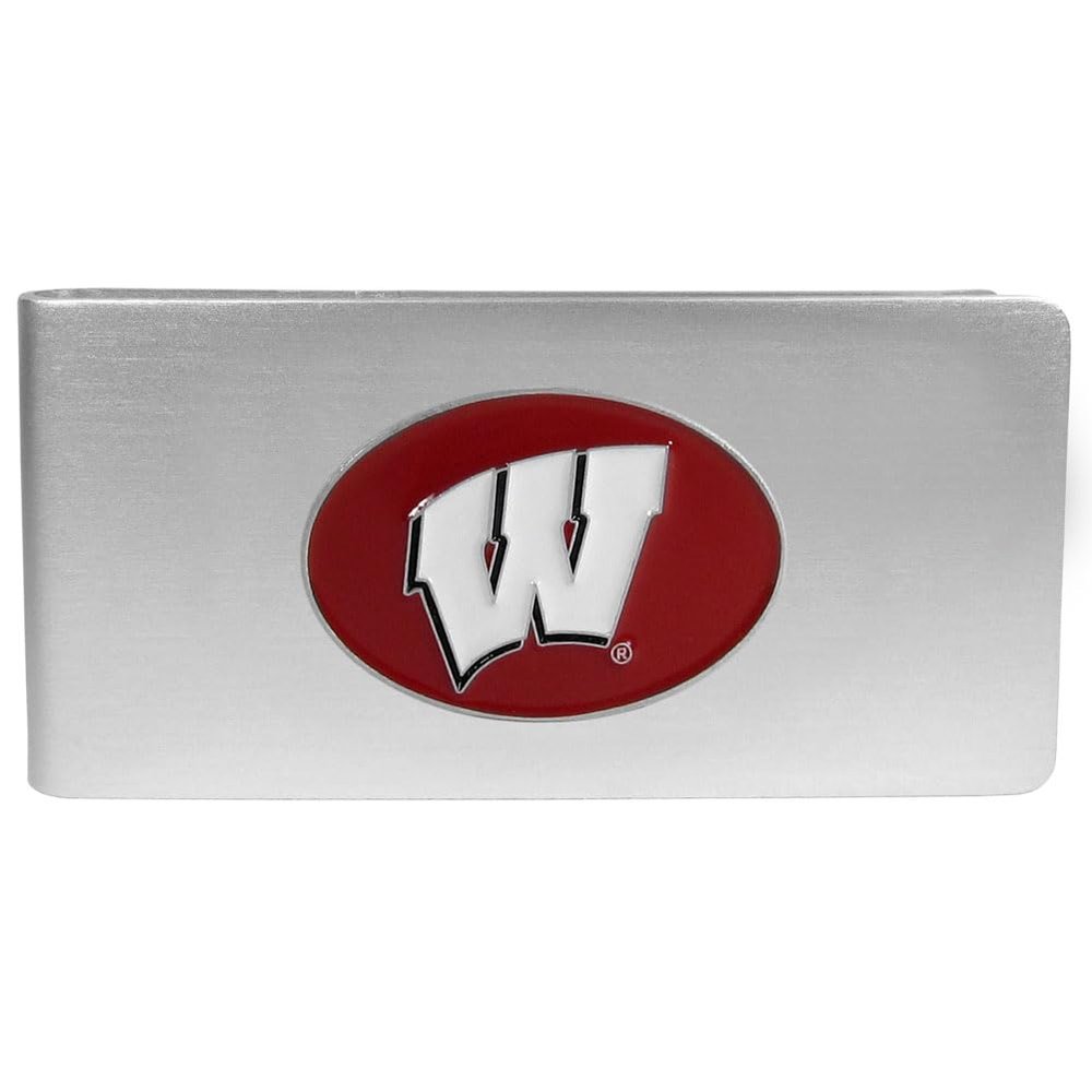 NCAA Siskiyou Sports Mens Wisconsin Badgers Brushed Metal Money Clip One Size Team Color