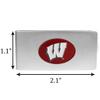 NCAA Siskiyou Sports Mens Wisconsin Badgers Brushed Metal Money Clip One Size Team Color view 3