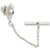 Tie Tack Clutch with Chain 10x11mm Silver Color (1-Pc) view 1