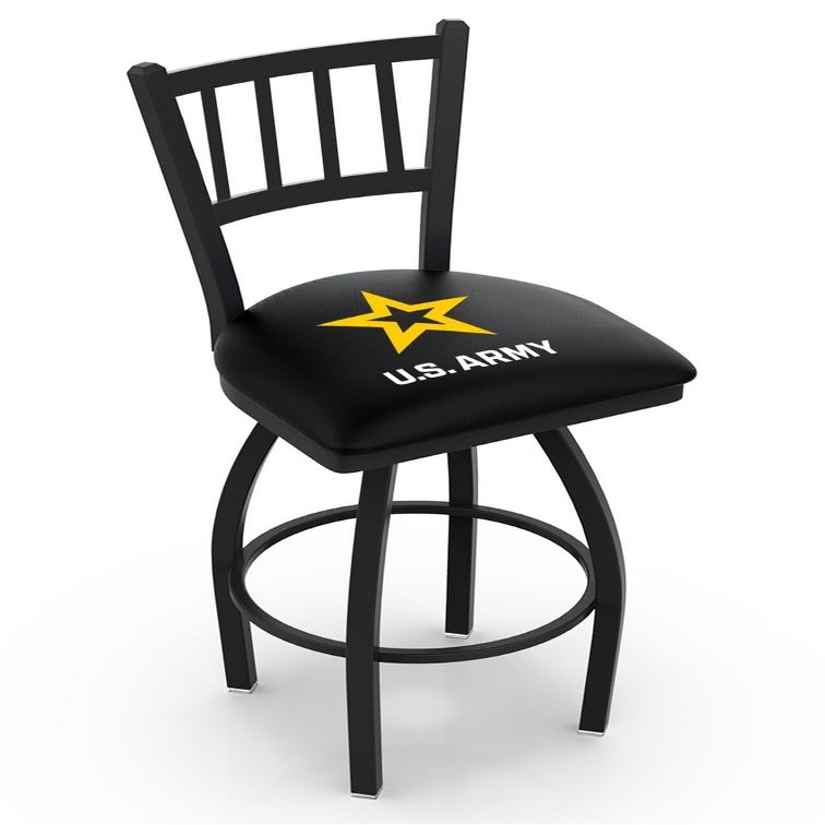 HBS L018 U.S. Army 30" Swivel Bar Stool with Black Wrinkle Finish