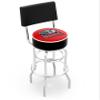 25" L7C4 - Chrome Double Ring Alabama Swivel Bar Stool with a Back by The Holland Bar Stool Company view 1