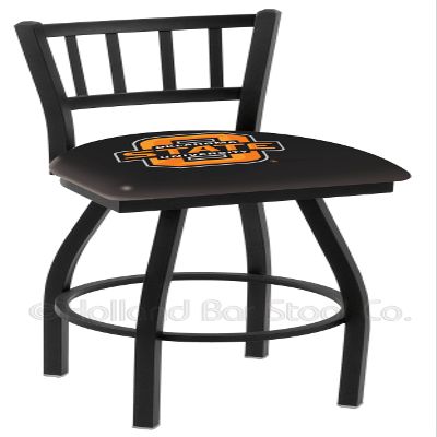 30in Black Oklahoma State Jailhouse Back Swivel Counter Stool