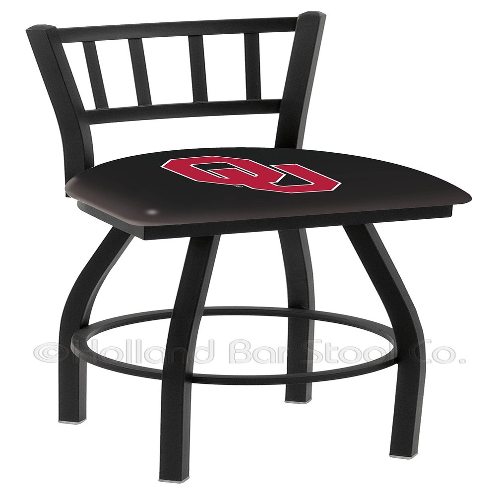 30in Black Oklahoma Jailhouse Back Swivel Counter Stool