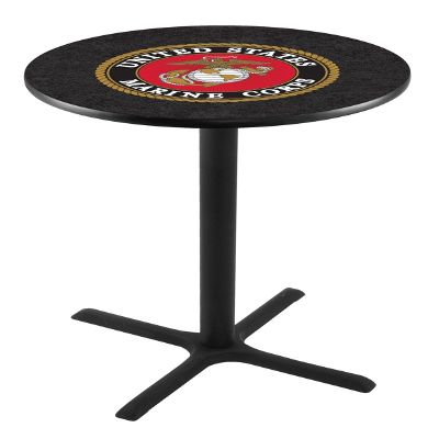 Holland Bar Stool Co. L211-36" Black Wrinkle U.S. Marines Pub Table