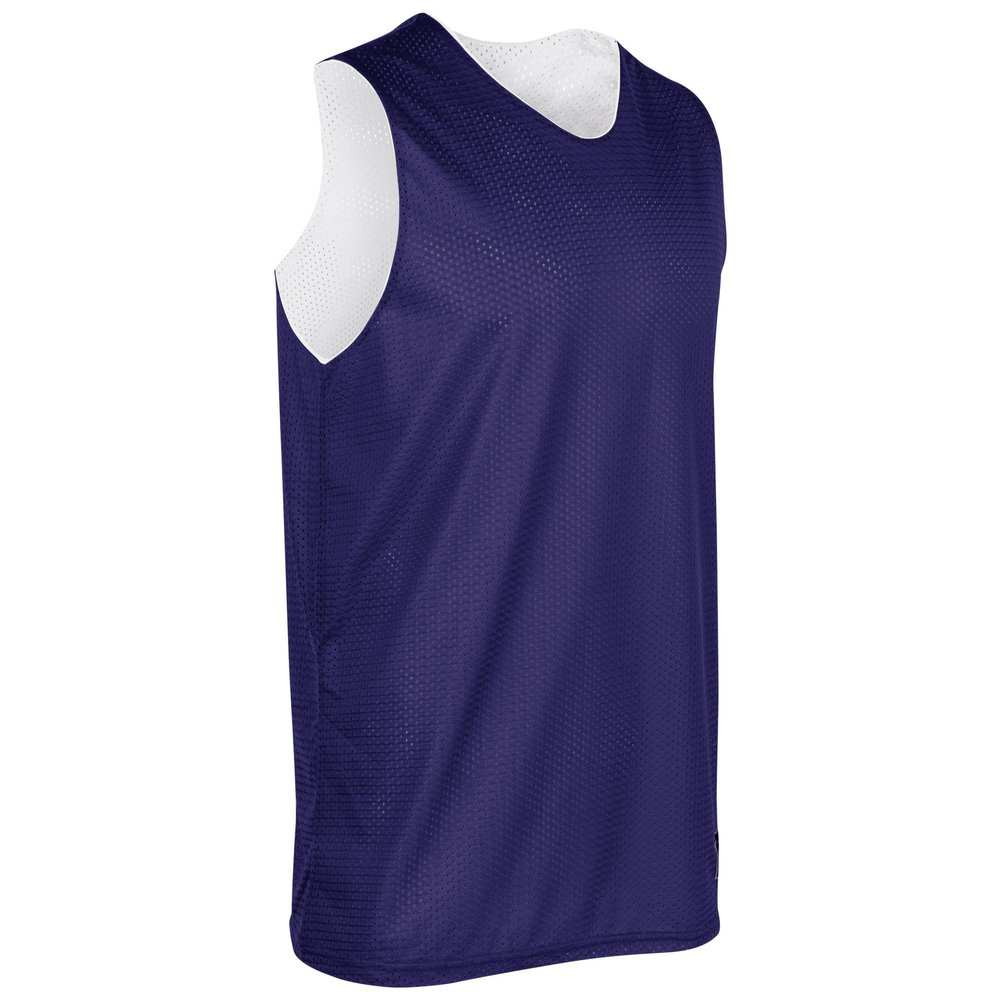 CHAMPRO Unisex-Youth Zone Reversible Basketball Jersey, Purple, White, Small