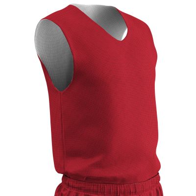 CHAMPRO boys Zone Reversible Youth Reversable Basketball Jersey, Red, Small US