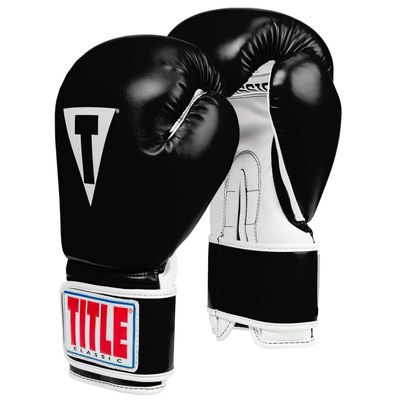 Title Classic Pro Style Training Gloves 3.0, Black/White, 8 oz