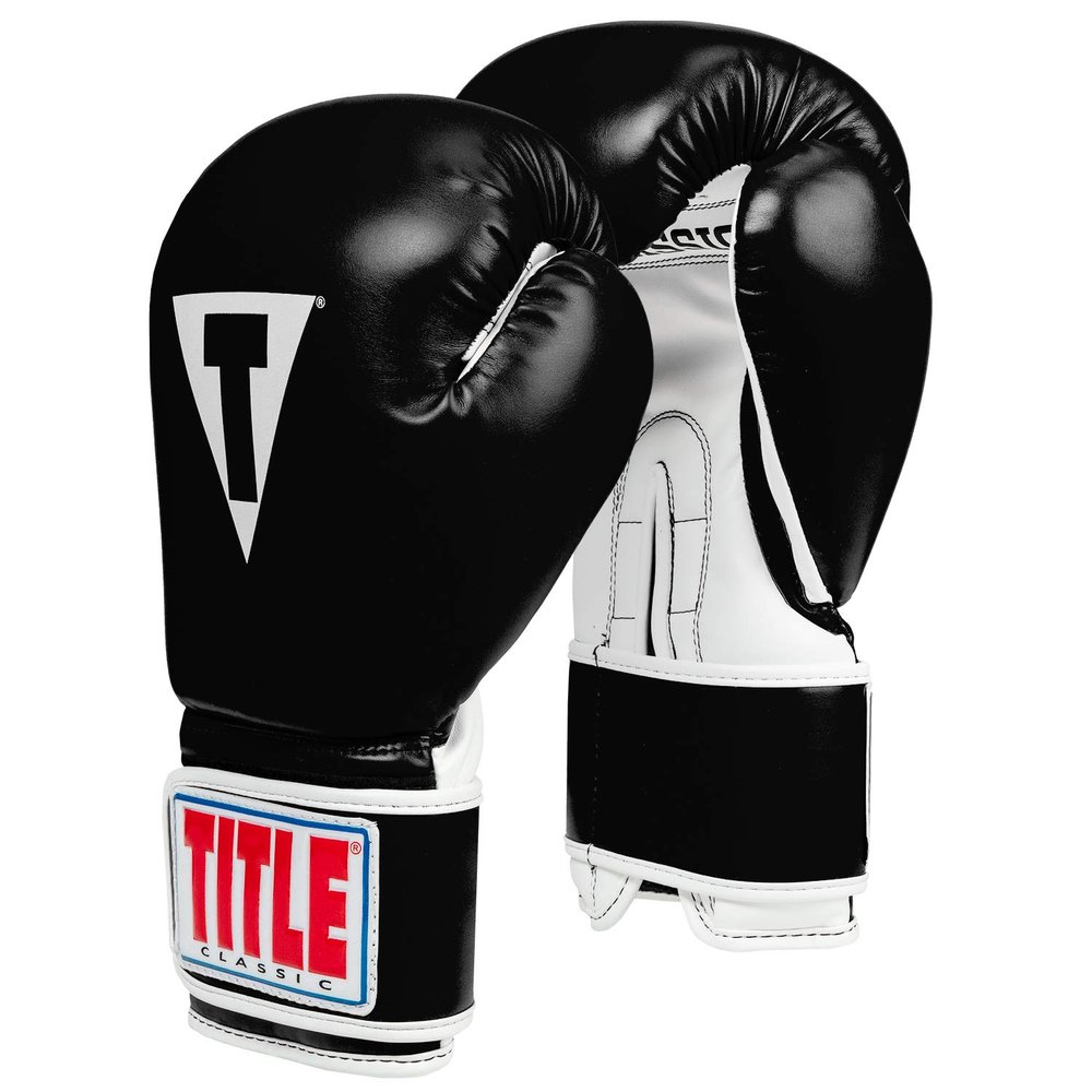 Title Classic Pro Style Training Gloves 3.0, Black/White, 8 oz