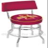 25" L7C4 - Chrome Double Ring Iowa State Swivel Bar Stool with a Back by Holland Bar Stool Company