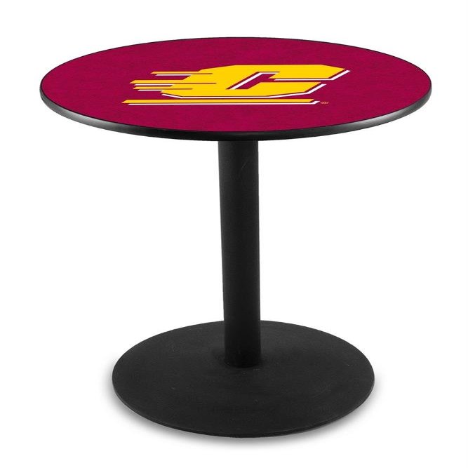 Holland Bar Stool Co. Central Michigan University Round Pub Table in Black Finish (28 in. Dia. x 36 in. H (62 lbs.))