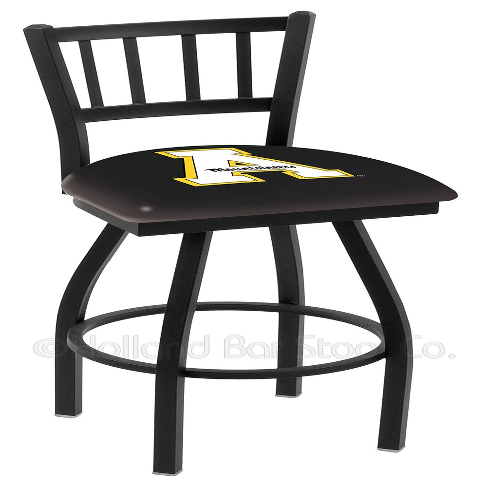 25in Black Appalachian State Jailhouse Back Swivel Bar Stool