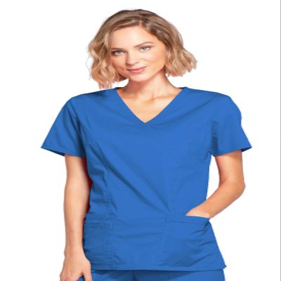 Cherokee Women's Workwear Scrubs Core Stretch Mock-Wrap Top (XX-Small), Royal