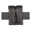 Aker Leather Products Double Magazine Pouch Aker Leather 510 Double Magazine Pouch, Basketweave, 9mm, Hidden Snap, Black view 1
