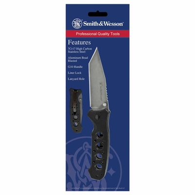 Smith & Wesson Extreme Ops CK13T 7.8in High Carbon S.S. Folding Knife with a 3.3in Tanto Blade and G-10 Handle for Outdoor, Tactical, Survival and EDC