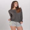 boxercraft Women's Cuddle Fleece Boxy Crew S Charcoal view 2