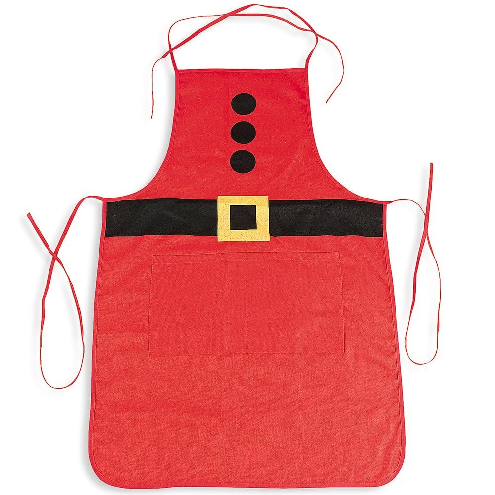 Fun Express Adult Santa Fabric Apron - Christmas Apparel and Costume